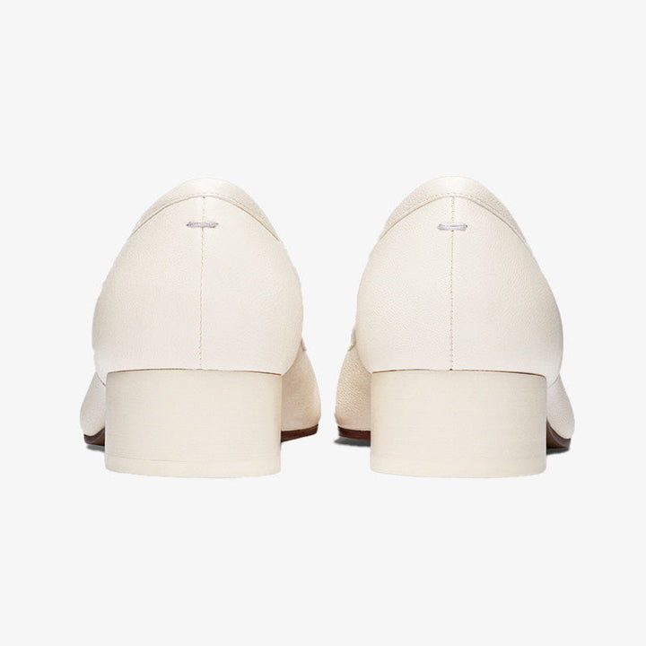Clean-Line White Split-Toe Flats – CALZARELLI