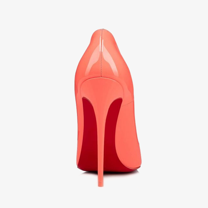 Radiant Coral Stiletto Pumps with Polished Finish – CALZARELLI