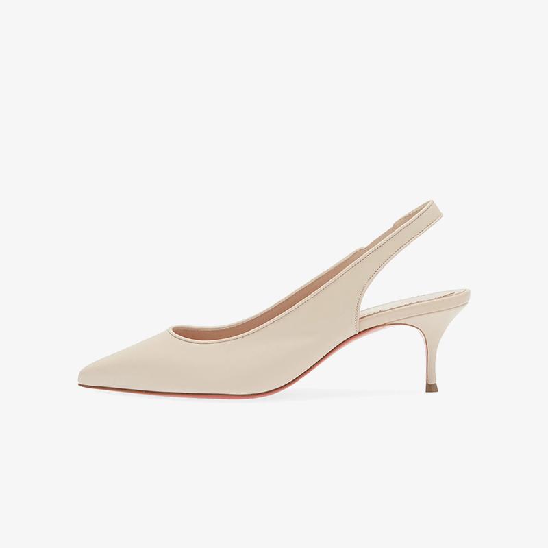 Minimalist Neutral Slingback Heels – CALZARELLI